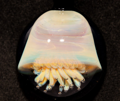 Silvered Jellyfish Glass Pendant | Handblown Artisan Necklace | Diving Jewelry | Ocean Currents