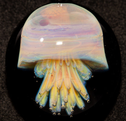 Sea Creature Pendant | Jellyfish Glass Necklace | Silvered Glass Art | Handblown Jewelry | Ocean Depths