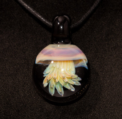 Ocean Pendant | Handblown Jellyfish Necklace | Glass Art Jewelry | Sea Life Pendant | Coral Colors