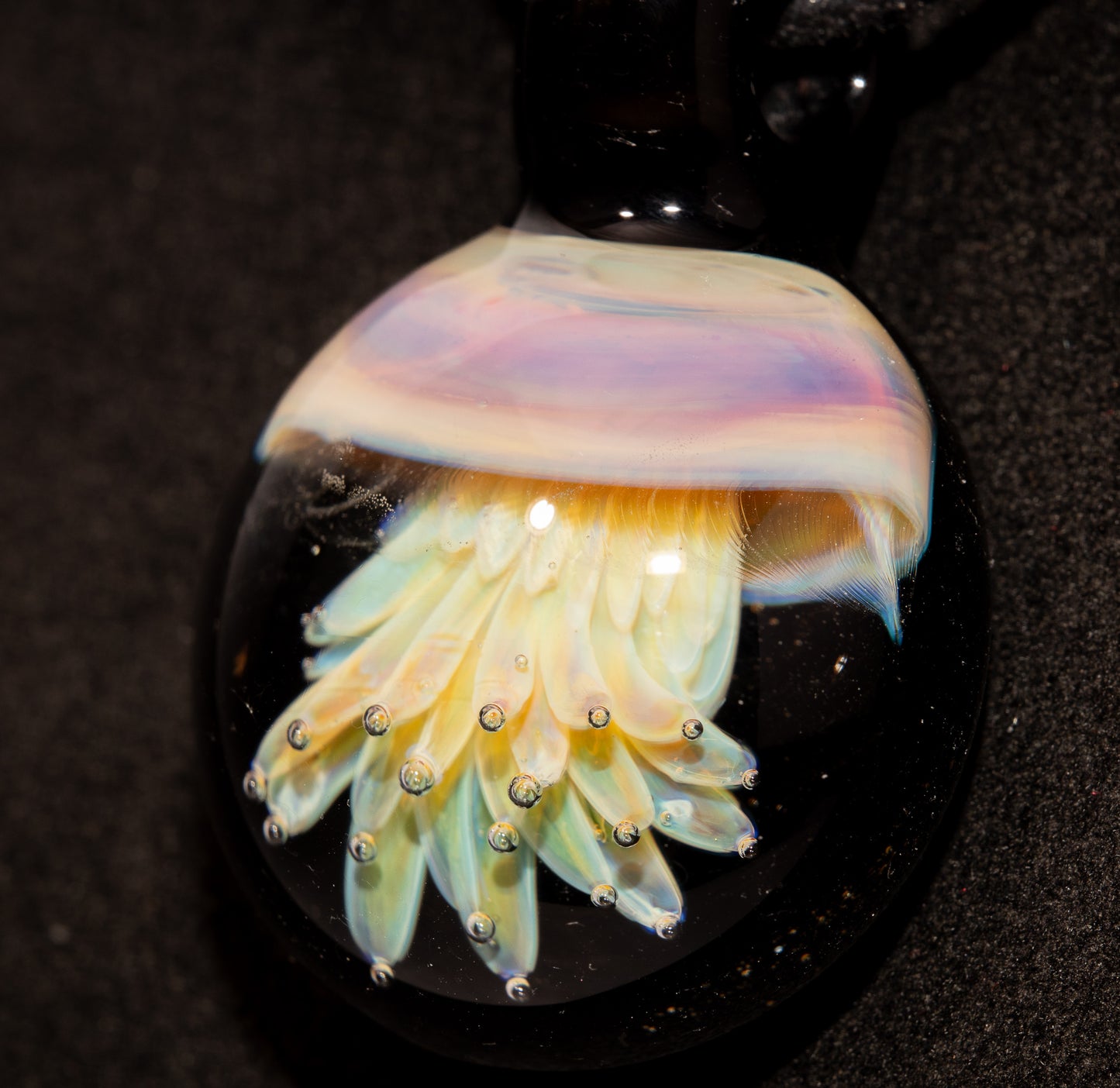 Ocean Pendant | Handblown Jellyfish Necklace | Glass Art Jewelry | Sea Life Pendant | Coral Colors