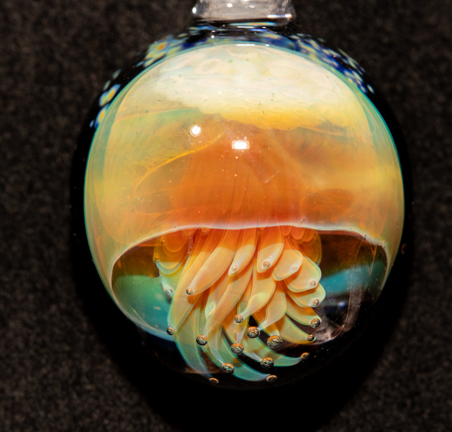 Ocean Pendant | Handblown Jellyfish Necklace | Glass Art Jewelry | Sea Life Pendant | Coral Colors