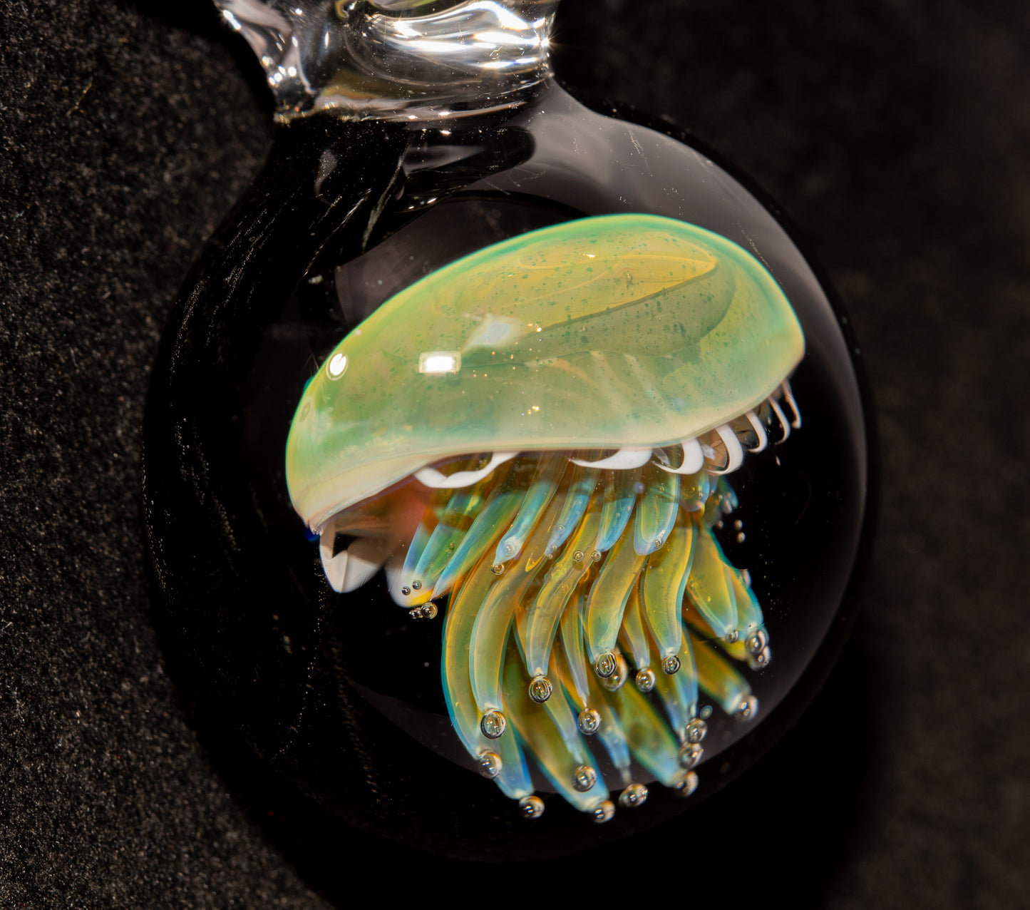 Ocean Jellyfish Pendant | Silvered Glass Necklace | Handblown Glass Jewelry | Tropical Accessories | Coral Reef