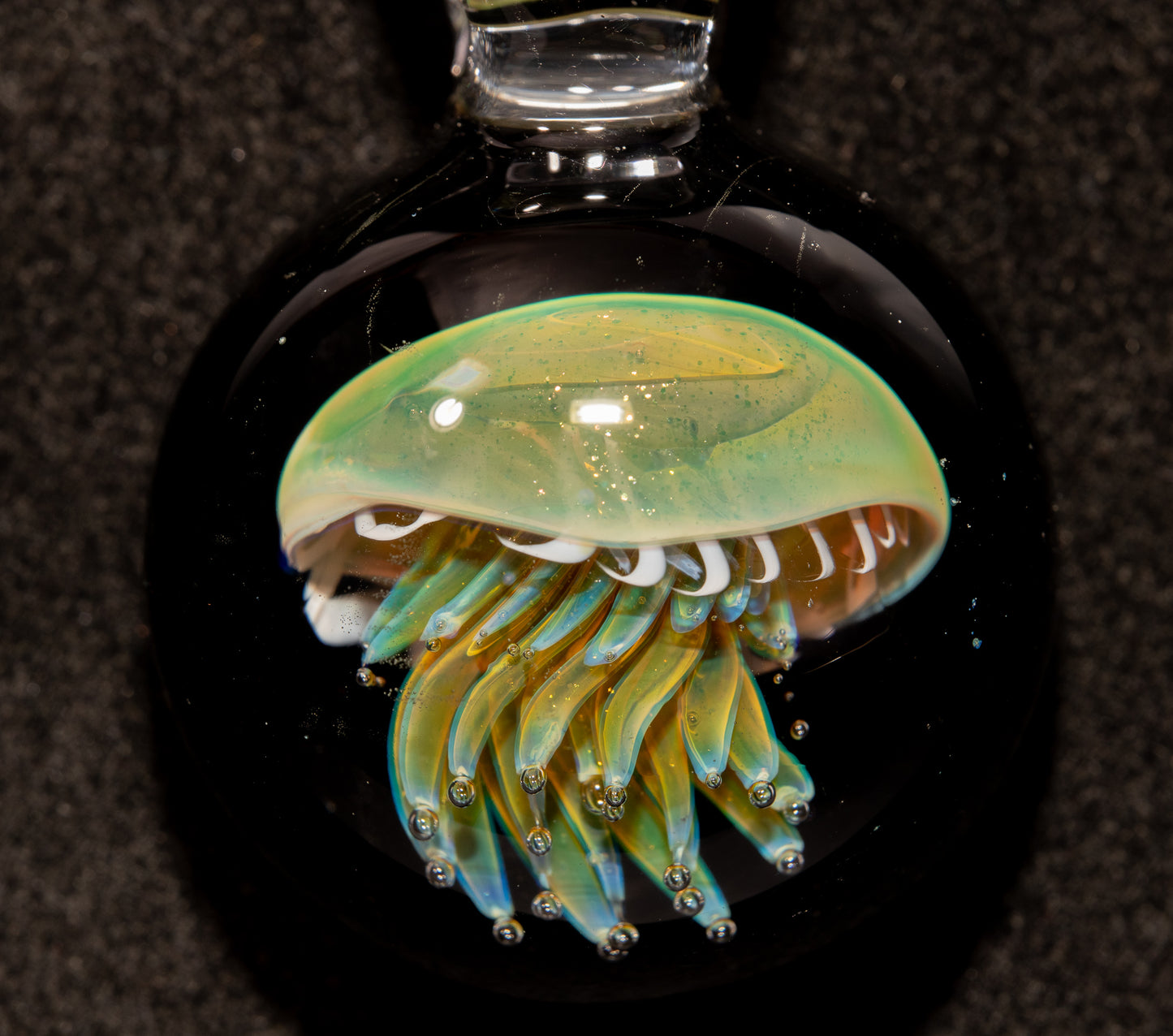Ocean Jellyfish Pendant | Silvered Glass Necklace | Handblown Glass Jewelry | Tropical Accessories | Coral Reef
