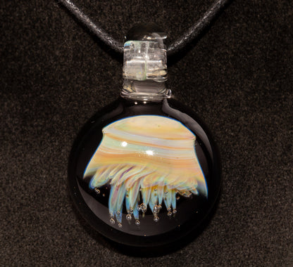 Jellyfish Pendant | Handblown Glass Jewelry | Ocean-Inspired Necklace | Silvered Glass Art | Tropical Vibes