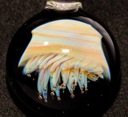 Jellyfish Pendant | Handblown Glass Jewelry | Ocean-Inspired Necklace | Silvered Glass Art | Tropical Vibes