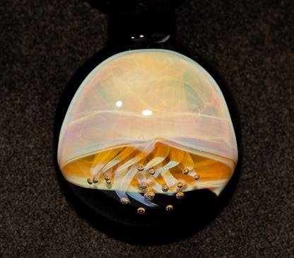 Jellyfish Glass Art Pendant | Handcrafted Ocean Jewelry | Silvered Glass Necklace | Sunlit Sea