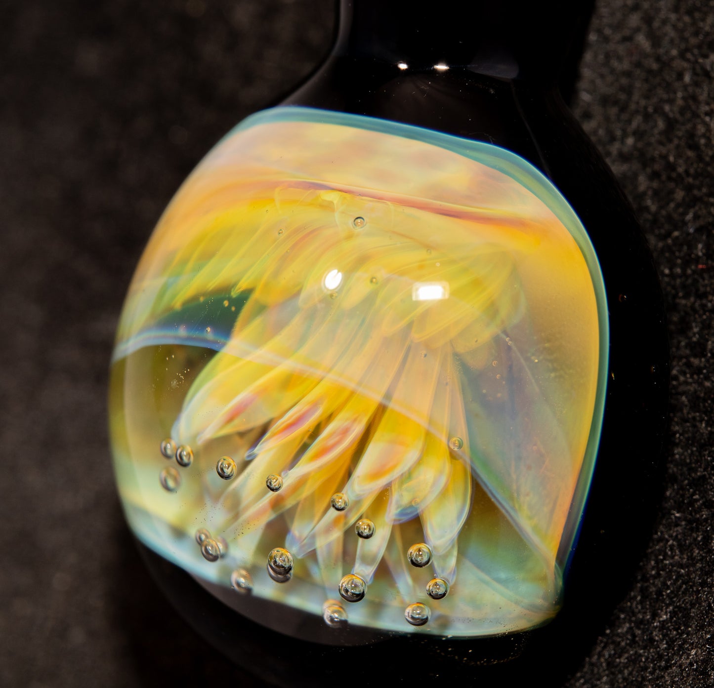 Implosion Jellyfish Necklace | Artisan Glass Pendant | Sea Life Jewelry | Handcrafted Art | Ocean Glow