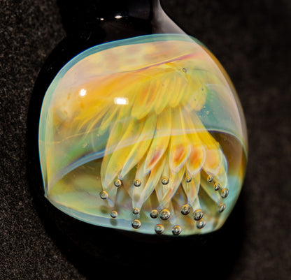 Implosion Jellyfish Necklace | Artisan Glass Pendant | Sea Life Jewelry | Handcrafted Art | Ocean Glow
