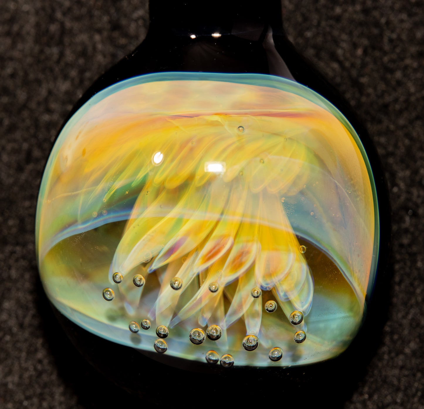 Implosion Jellyfish Necklace | Artisan Glass Pendant | Sea Life Jewelry | Handcrafted Art | Ocean Glow