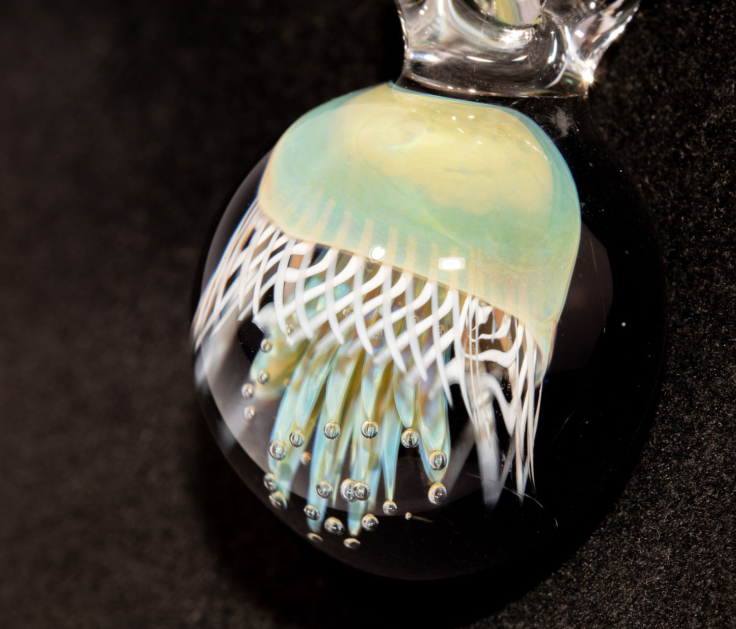 Handblown Sea Life Pendant | Jellyfish Glass Necklace | Silvered Glass Art Jewelry | Tropical Jewelry | Ocean Horizon