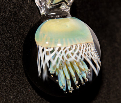 Handblown Sea Life Pendant | Jellyfish Glass Necklace | Silvered Glass Art Jewelry | Tropical Jewelry | Ocean Horizon