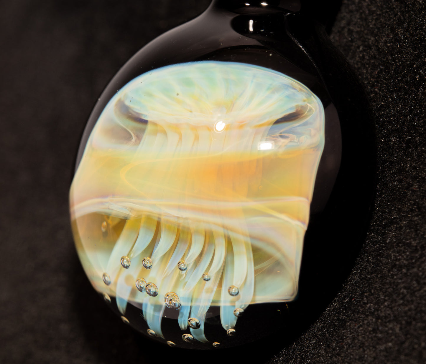Handblown Sea Life Pendant | Jellyfish Glass Necklace | Silvered Glass Art Jewelry | Tropical Jewelry | Ocean Horizon