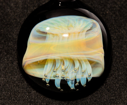 Handblown Sea Life Pendant | Jellyfish Glass Necklace | Silvered Glass Art Jewelry | Tropical Jewelry | Ocean Horizon