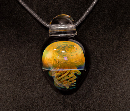 Handblown Sea Life Pendant | Jellyfish Glass Necklace | Silvered Glass Art Jewelry | Tropical Jewelry | Ocean Horizon