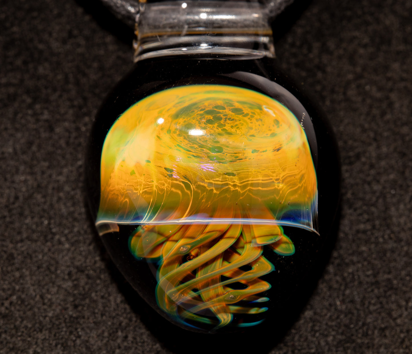 Handblown Sea Life Pendant | Jellyfish Glass Necklace | Silvered Glass Art Jewelry | Tropical Jewelry | Ocean Horizon