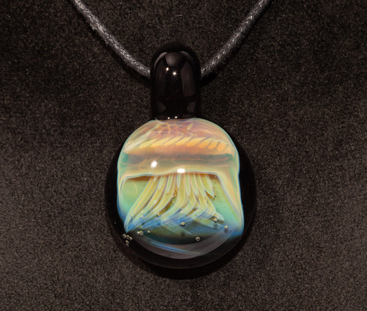 Artisan Jellyfish Pendant | Ocean-Inspired Glass Necklace | Handblown Glass Jewelry | Tropical Waters
