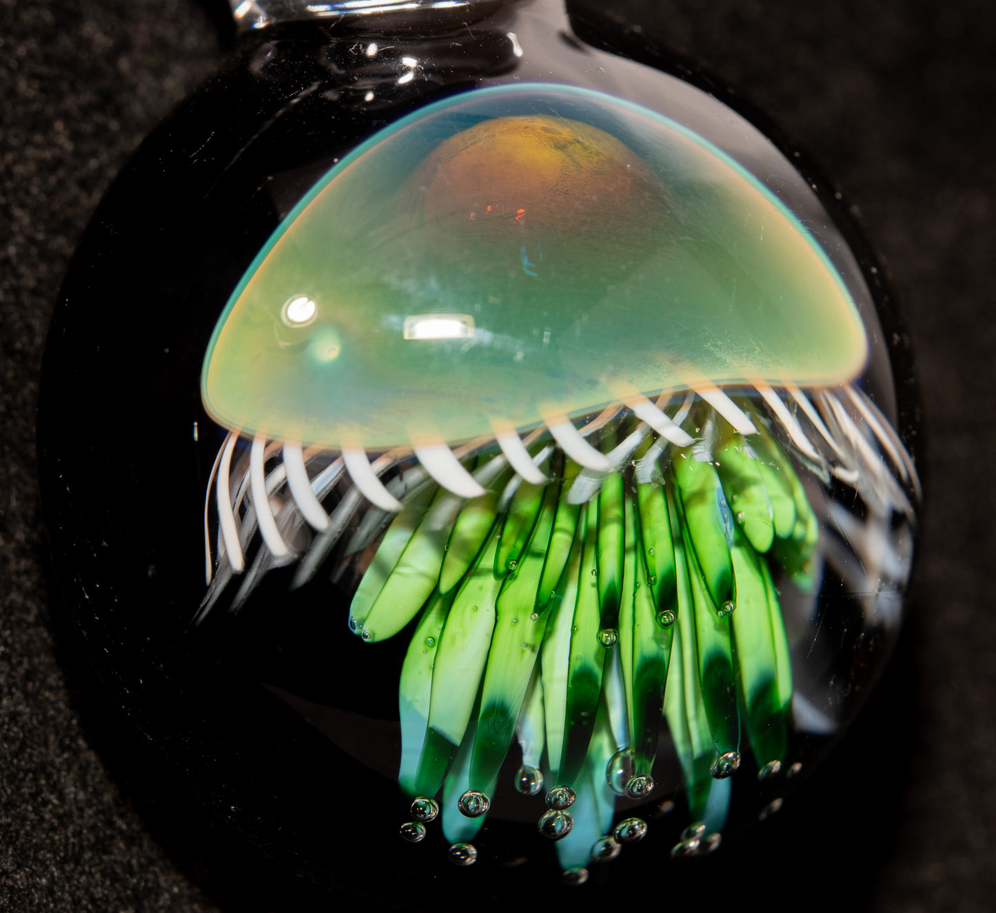 Artisan Jellyfish Pendant | Ocean-Inspired Glass Necklace | Handblown Glass Jewelry | Tropical Waters