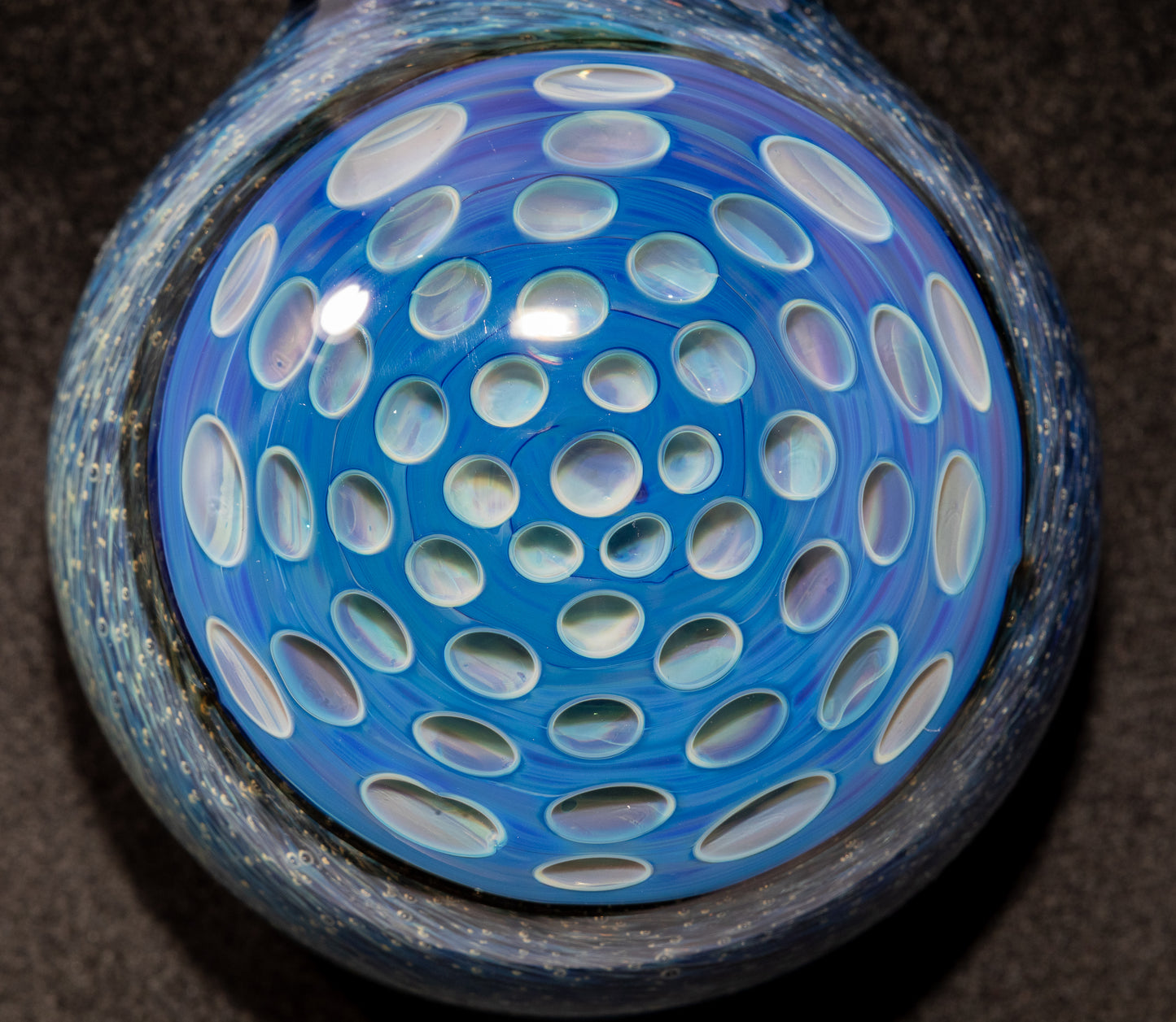 Geometric Honeycomb Lotus Pod Pendant | Handblown Glass Necklace | Unique Art Glass Jewelry