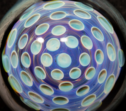 Handmade Lotus Pod Honeycomb Pendant | Dotted Glass Design | Unique Art Glass Jewelry | Hollow Dome