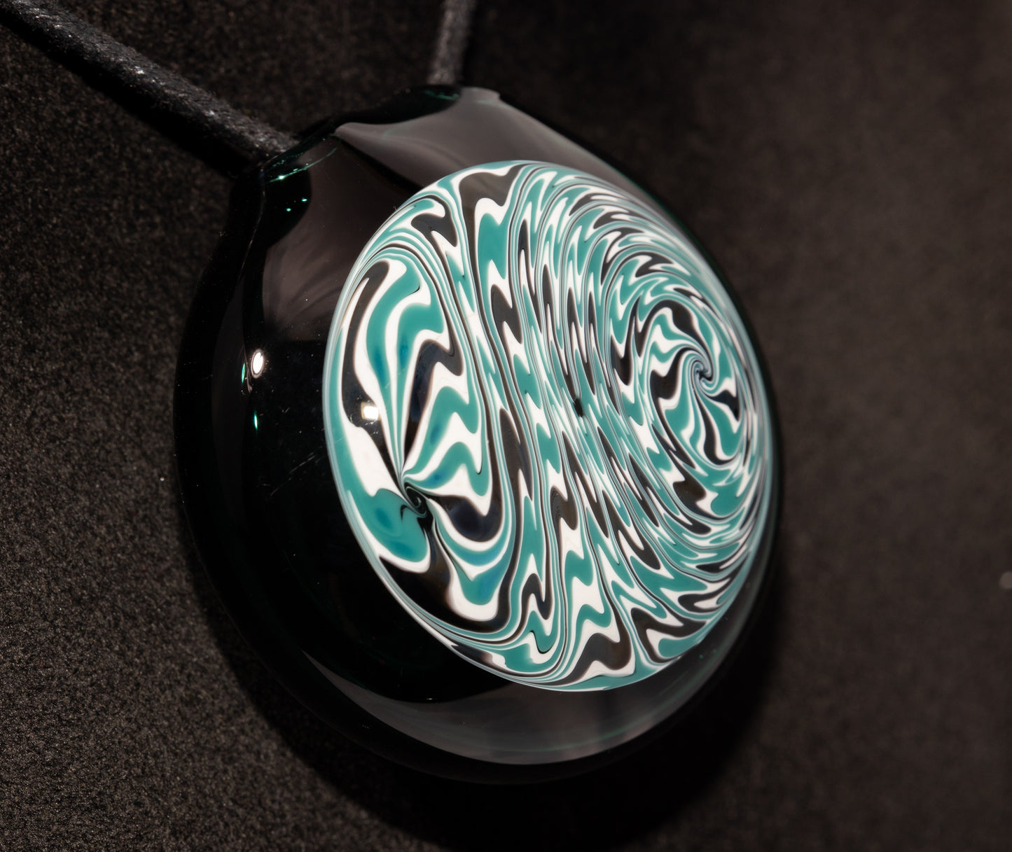 Hand-Twisted Wigwag Pendant | Hollow Glass Disk Necklace | Unique Art Glass Jewelry | Collectible Pendant