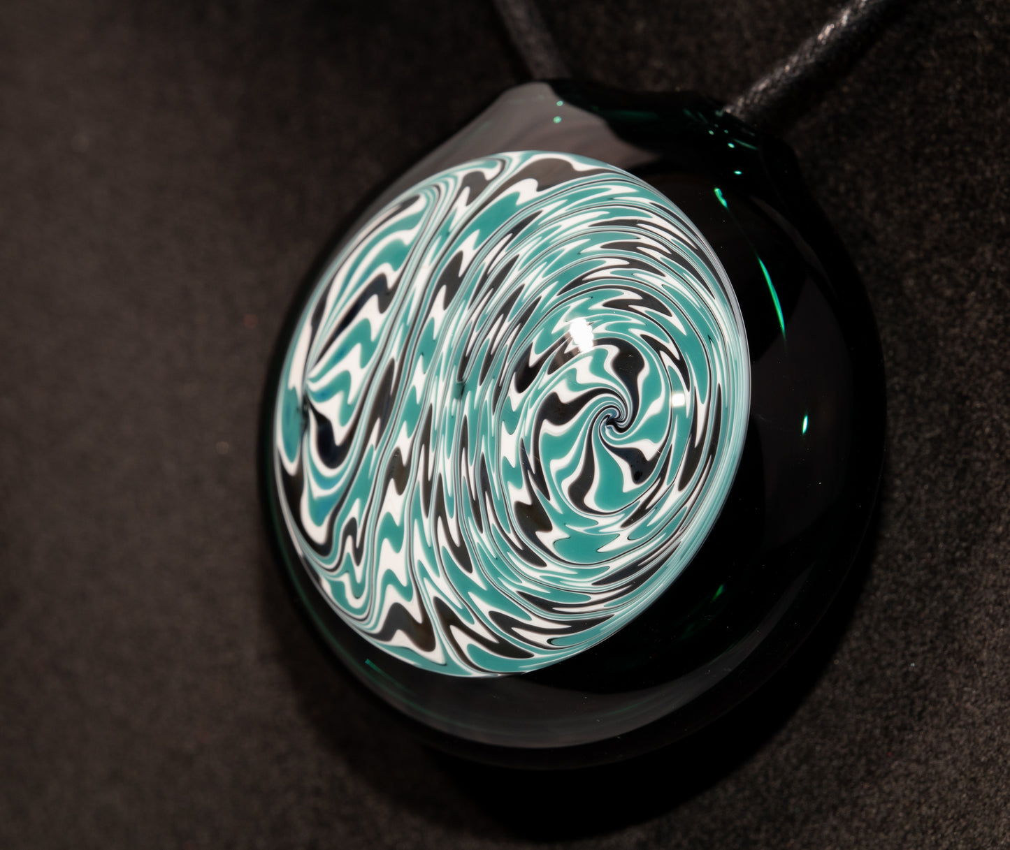 Hand-Twisted Wigwag Pendant | Hollow Glass Disk Necklace | Unique Art Glass Jewelry | Collectible Pendant