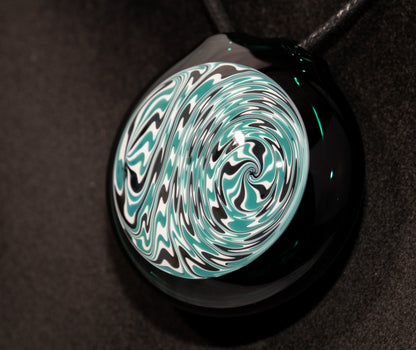 Hand-Twisted Wigwag Pendant | Hollow Glass Disk Necklace | Unique Art Glass Jewelry | Collectible Pendant
