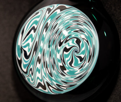 Hand-Twisted Wigwag Pendant | Hollow Glass Disk Necklace | Unique Art Glass Jewelry | Collectible Pendant