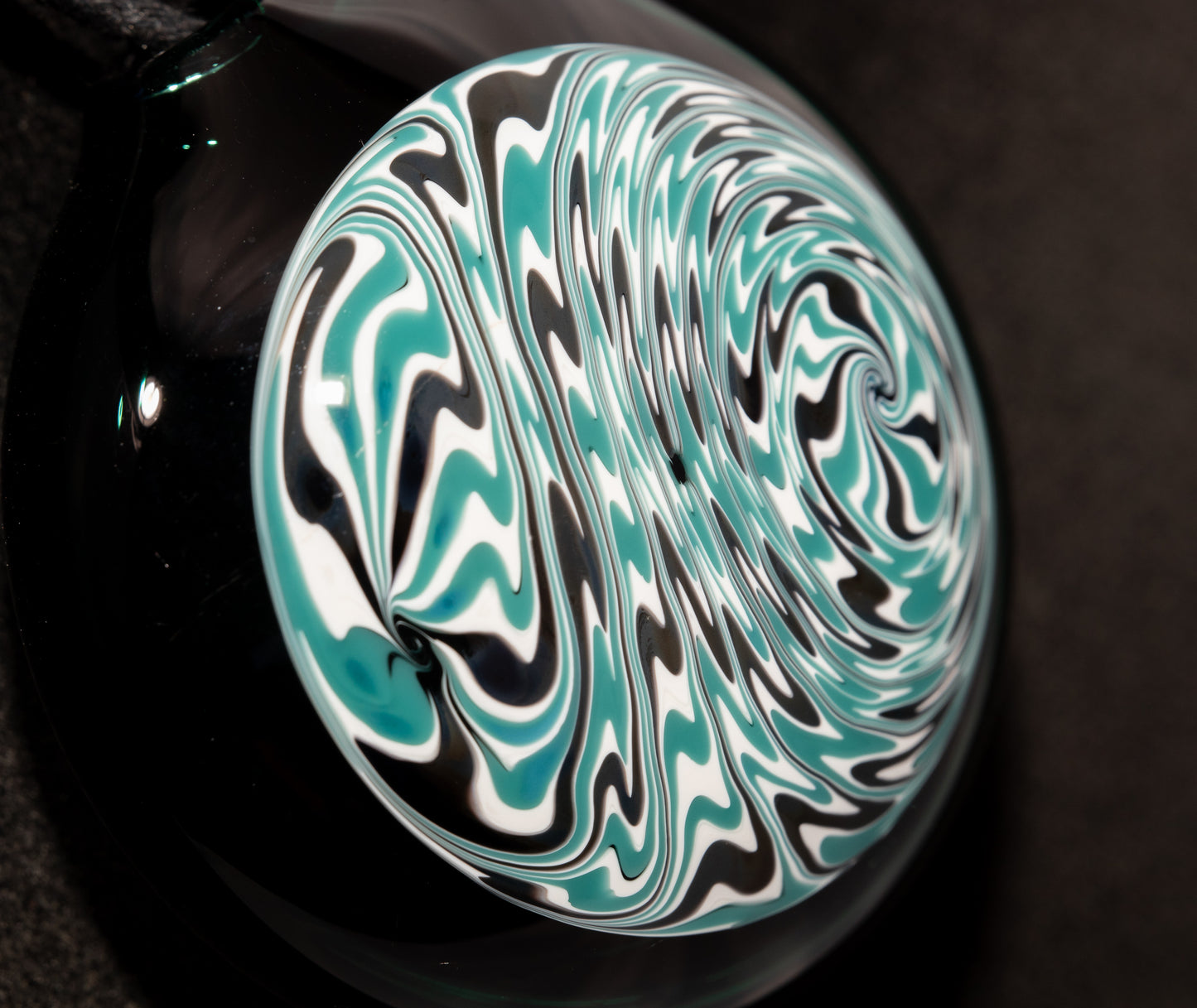 Hand-Twisted Wigwag Pendant | Hollow Glass Disk Necklace | Unique Art Glass Jewelry | Collectible Pendant