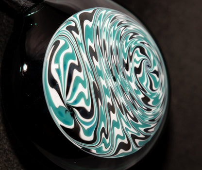 Hand-Twisted Wigwag Pendant | Hollow Glass Disk Necklace | Unique Art Glass Jewelry | Collectible Pendant