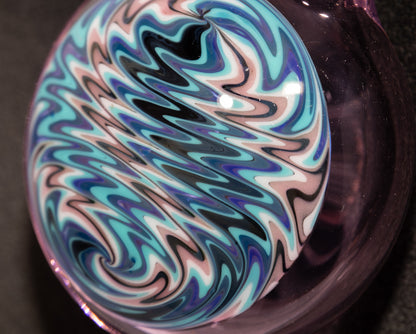Hollow Wigwag Disk Pendant | Swirling Glass Art Jewelry | Handmade Glass Necklace | Artisan Pendant