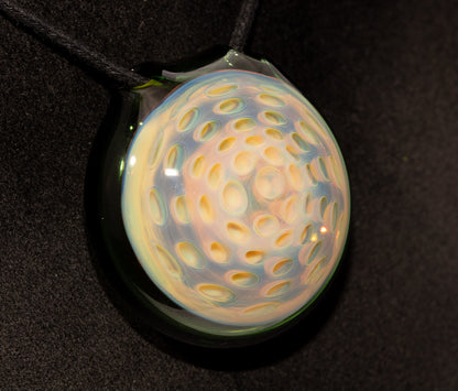 Honeycomb Lotus Pod Pendant | Dot Stack Glass Design | Handmade Glass Art Necklace | Artisan Jewelry