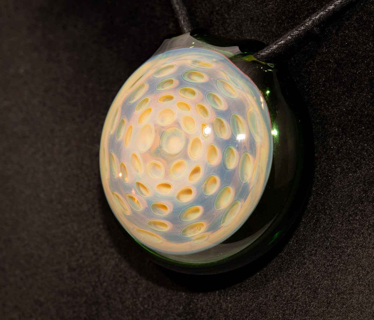 Honeycomb Lotus Pod Pendant | Dot Stack Glass Design | Handmade Glass Art Necklace | Artisan Jewelry