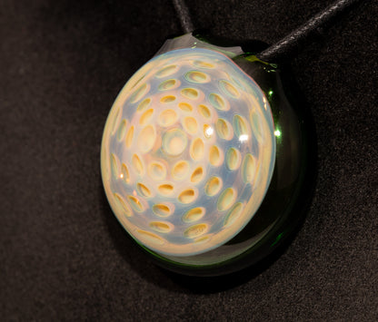 Honeycomb Lotus Pod Pendant | Dot Stack Glass Design | Handmade Glass Art Necklace | Artisan Jewelry