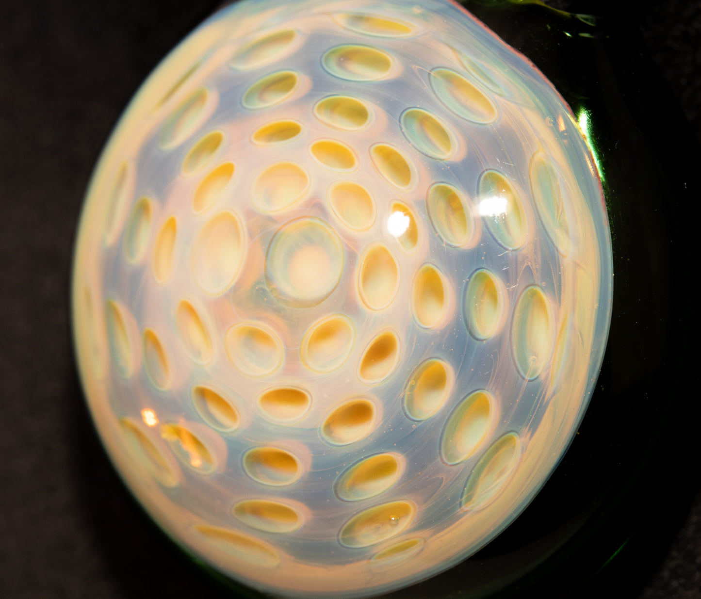 Honeycomb Lotus Pod Pendant | Dot Stack Glass Design | Handmade Glass Art Necklace | Artisan Jewelry