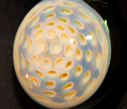 Honeycomb Lotus Pod Pendant | Dot Stack Glass Design | Handmade Glass Art Necklace | Artisan Jewelry