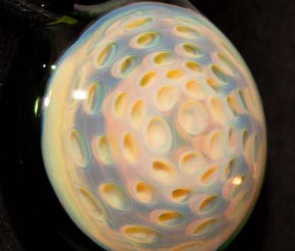 Honeycomb Lotus Pod Pendant | Dot Stack Glass Design | Handmade Glass Art Necklace | Artisan Jewelry