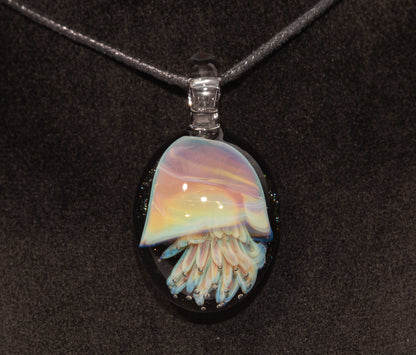 Underwater Jellyfish Pendant | Glass Necklace | Handblown Ocean Art Jewelry | Deep Sea