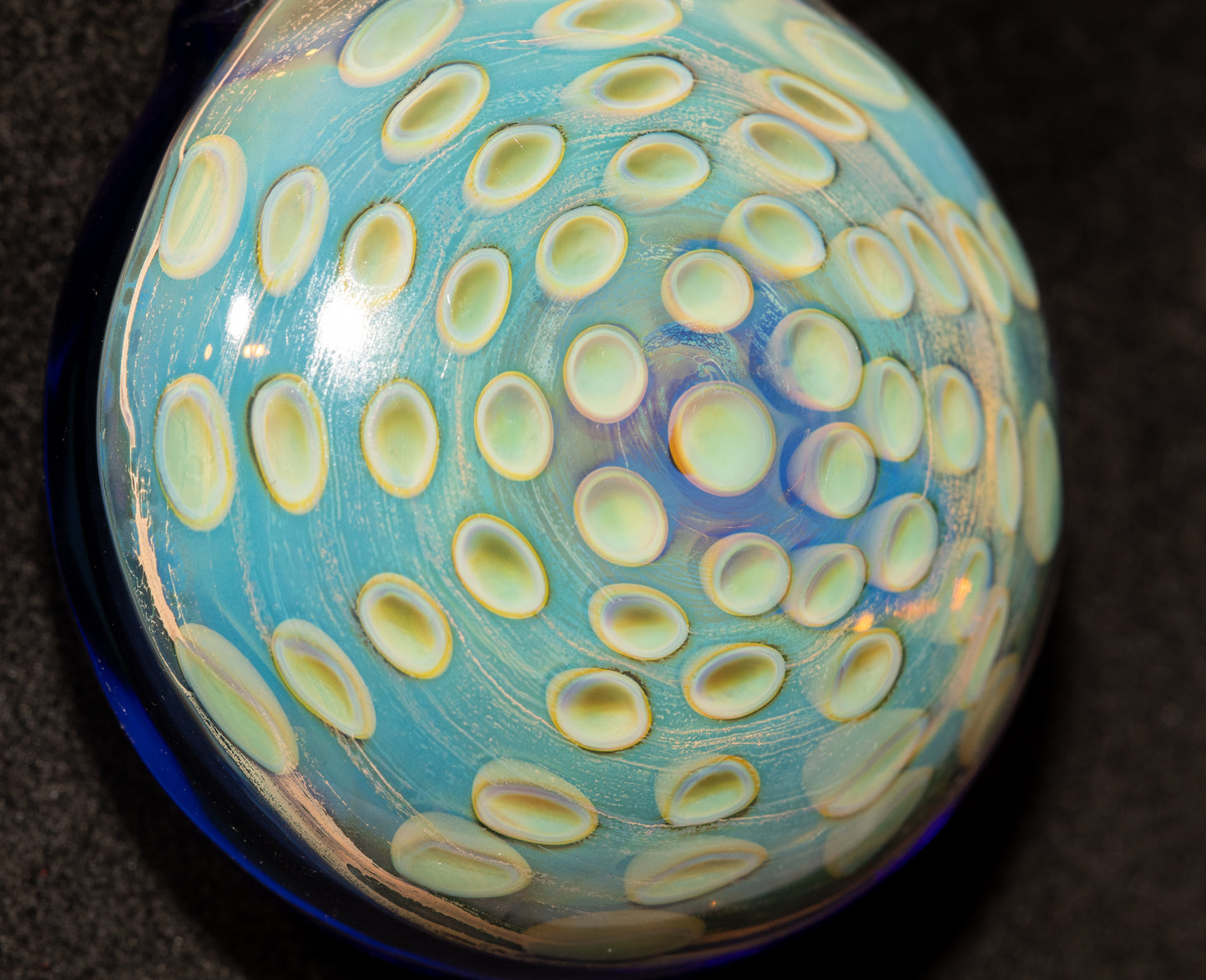 Lotus Pod Honeycomb Disk Pendant | Geometric Glass Art Jewelry | Hollow Glass Necklace | Handcrafted