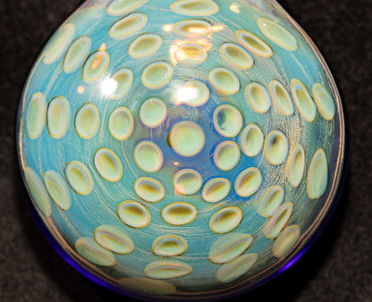 Lotus Pod Honeycomb Disk Pendant | Geometric Glass Art Jewelry | Hollow Glass Necklace | Handcrafted