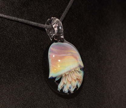 Underwater Jellyfish Pendant | Glass Necklace | Handblown Ocean Art Jewelry | Deep Sea
