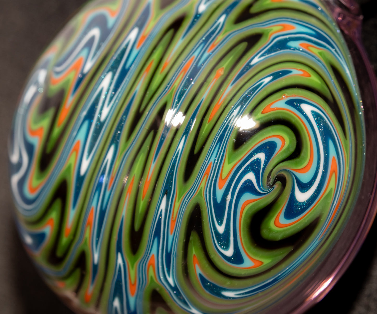 Layered Wigwag Pendant | Hollow Glass Disk | Artisan Blown Glass Jewelry | Handcrafted Necklace