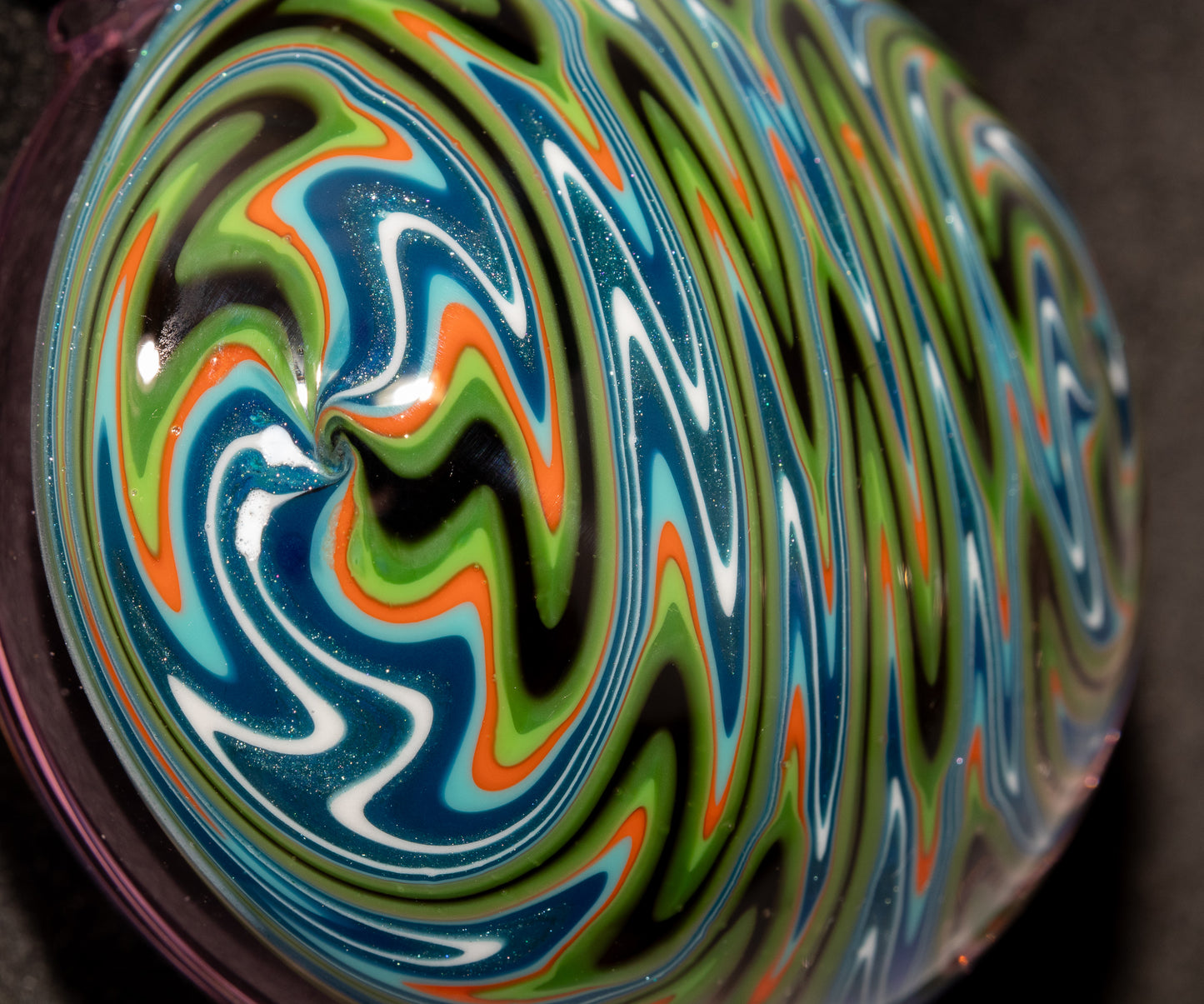 Layered Wigwag Pendant | Hollow Glass Disk | Artisan Blown Glass Jewelry | Handcrafted Necklace