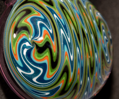 Layered Wigwag Pendant | Hollow Glass Disk | Artisan Blown Glass Jewelry | Handcrafted Necklace