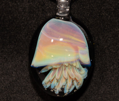 Underwater Jellyfish Pendant | Glass Necklace | Handblown Ocean Art Jewelry | Deep Sea