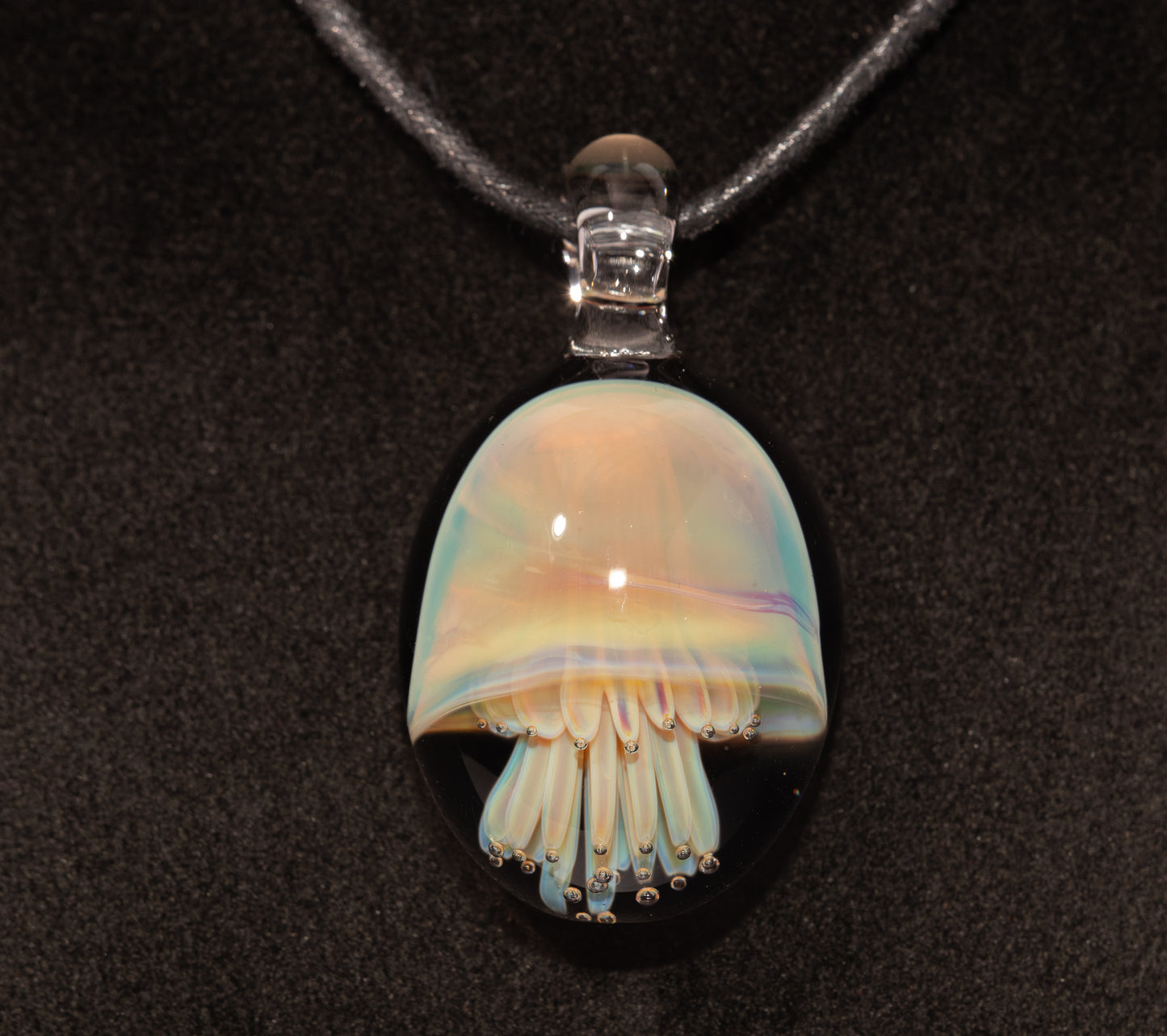 Underwater Jellyfish Pendant | Glass Necklace | Handblown Ocean Art Jewelry | Deep Sea