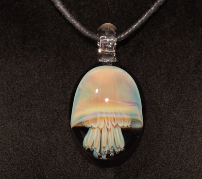 Underwater Jellyfish Pendant | Glass Necklace | Handblown Ocean Art Jewelry | Deep Sea