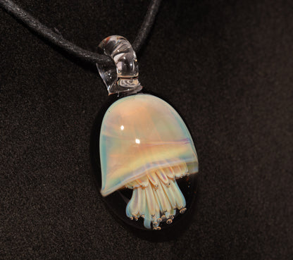 Underwater Jellyfish Pendant | Glass Necklace | Handblown Ocean Art Jewelry | Deep Sea
