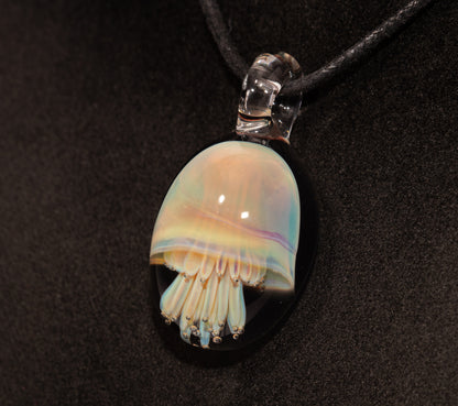 Underwater Jellyfish Pendant | Glass Necklace | Handblown Ocean Art Jewelry | Deep Sea