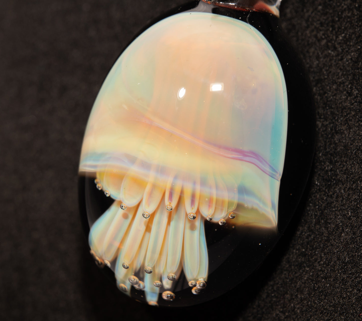 Underwater Jellyfish Pendant | Glass Necklace | Handblown Ocean Art Jewelry | Deep Sea