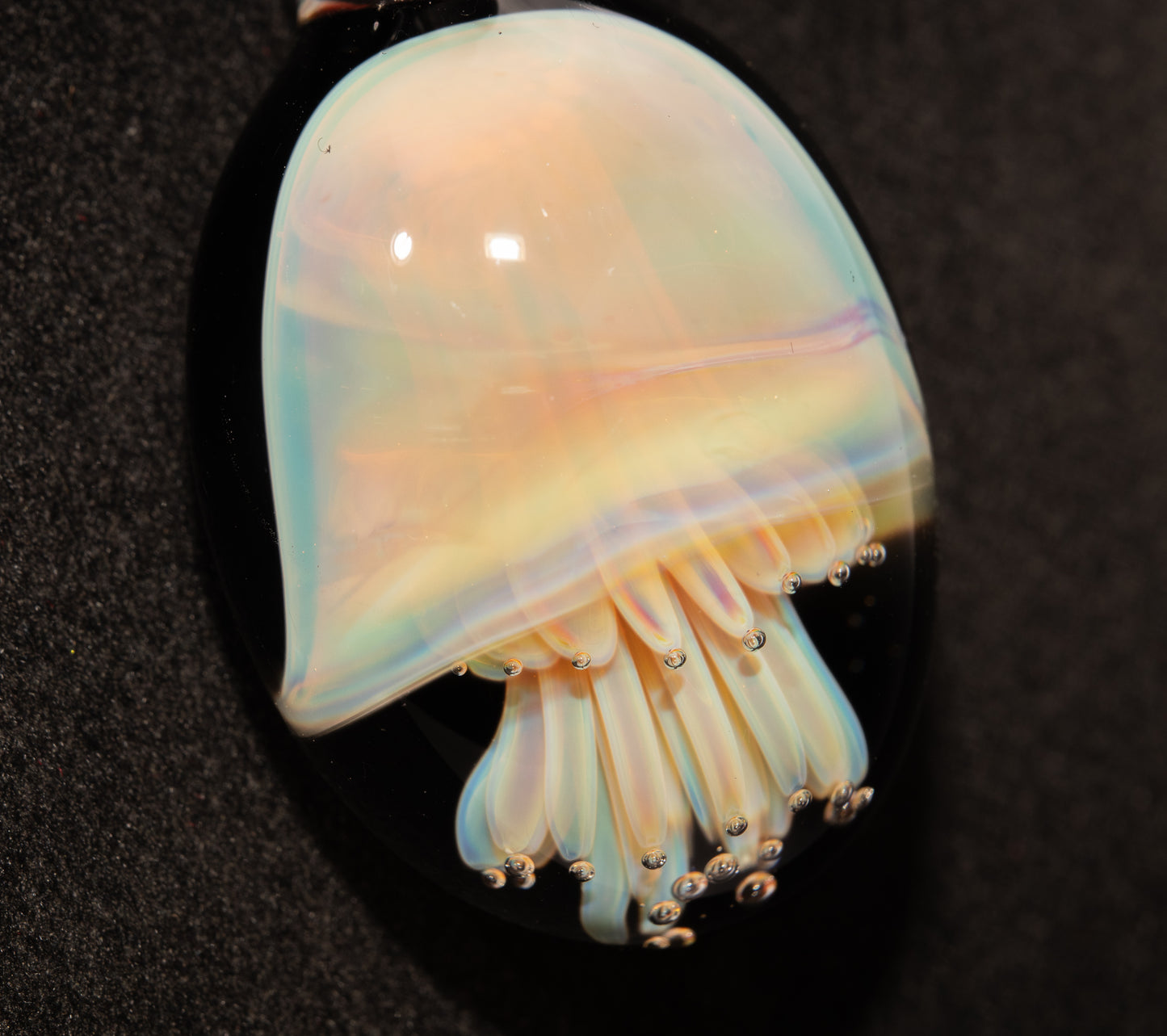 Underwater Jellyfish Pendant | Glass Necklace | Handblown Ocean Art Jewelry | Deep Sea